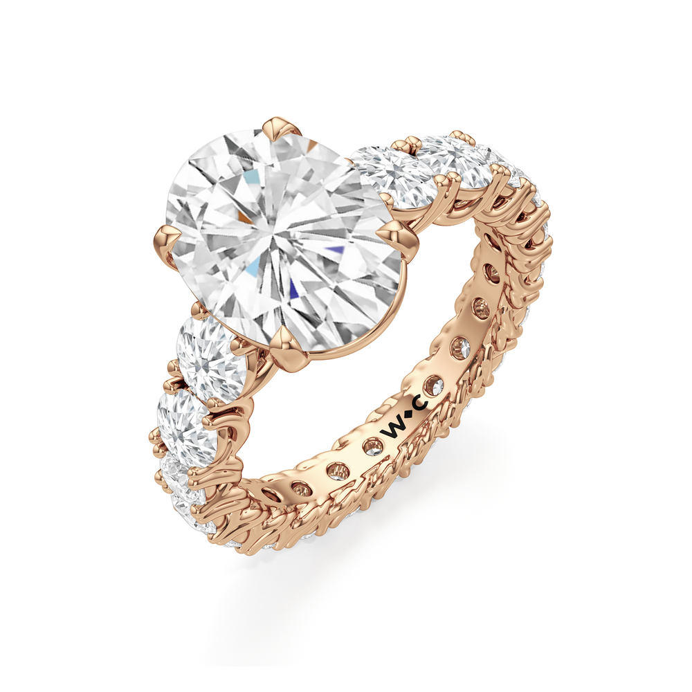 The Upper West Side Ring with Oval Cut Diamond in 14KT Rose Gold view 5
