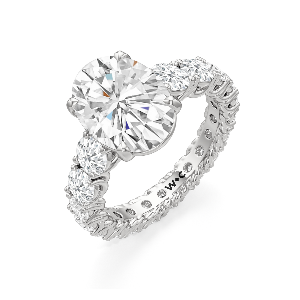 The Upper West Side Ring with Oval Cut Diamond in 14KT Platinum view 5
