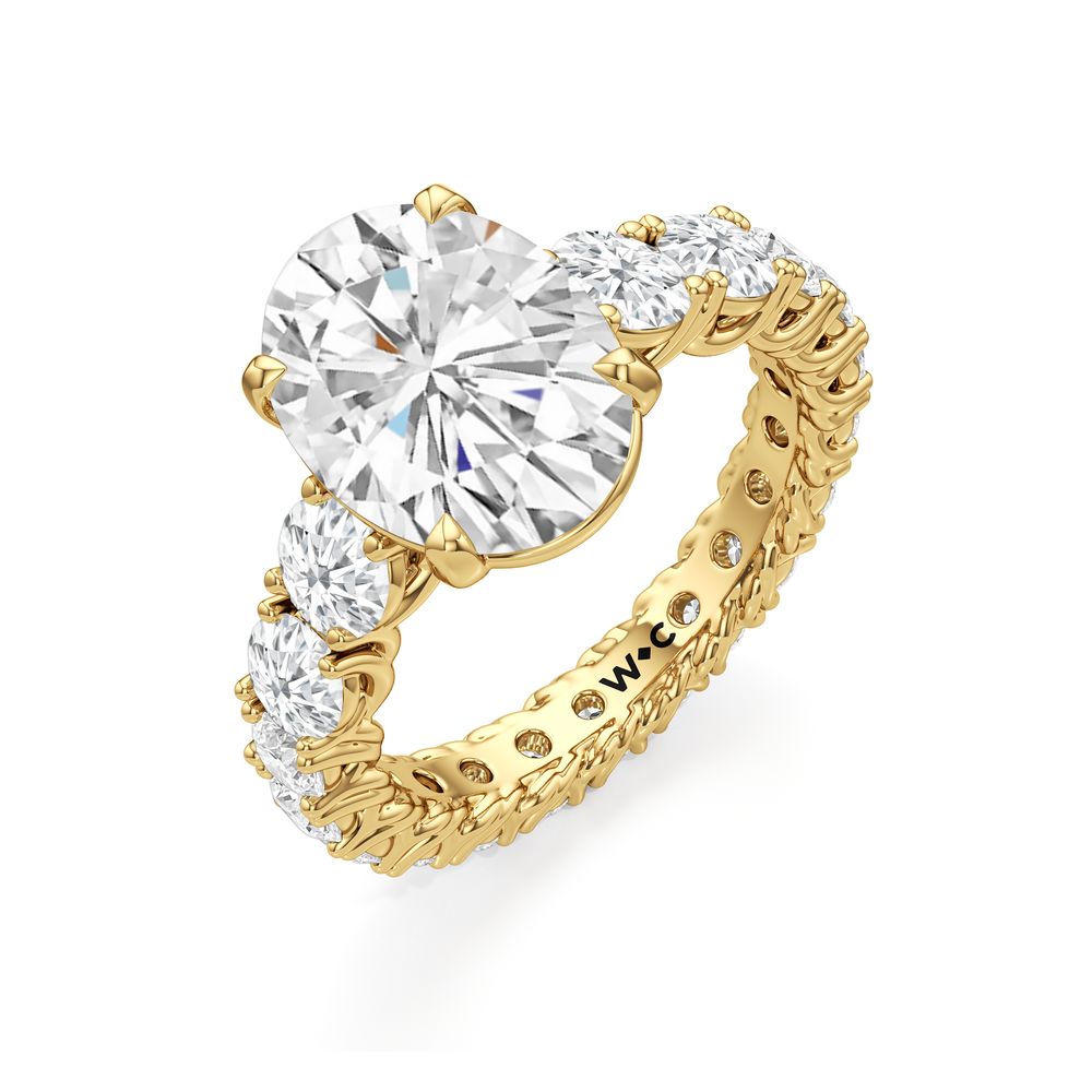 The Upper West Side Ring with Oval Cut Diamond in 14KT Yellow Gold view 5
