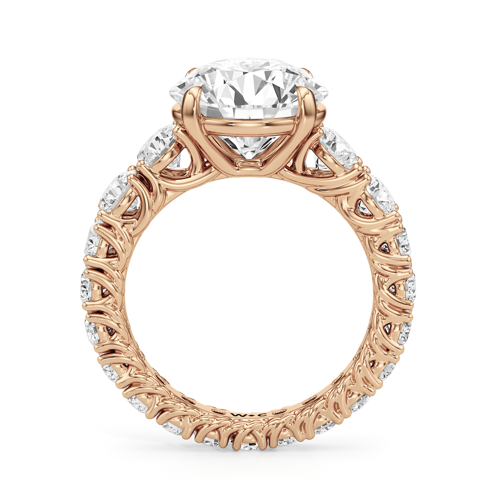 The Upper West Side Ring with Round Cut Diamond in 14KT Rose Gold view 4
