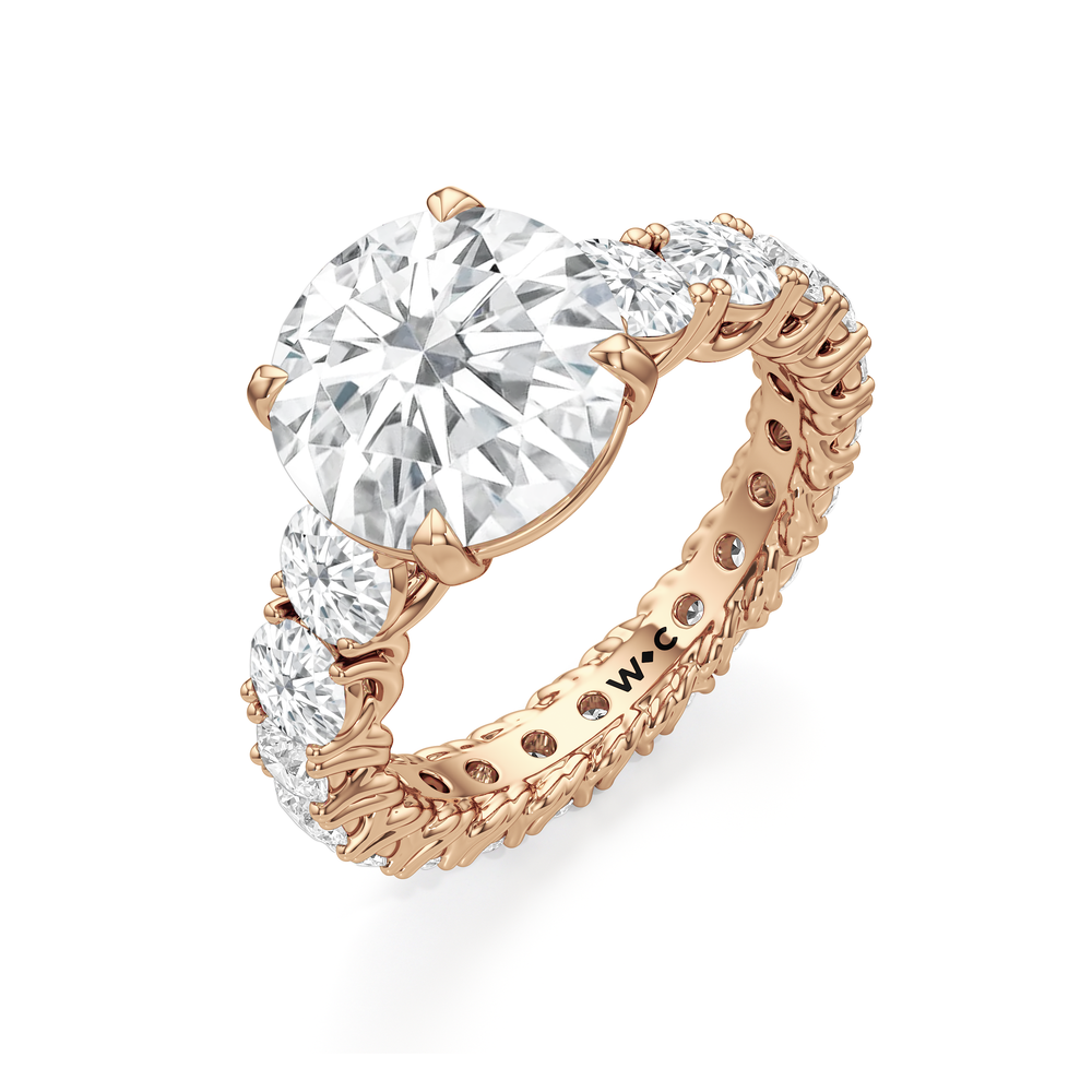 The Upper West Side Ring with Round Cut Diamond in 14KT Rose Gold view 5
