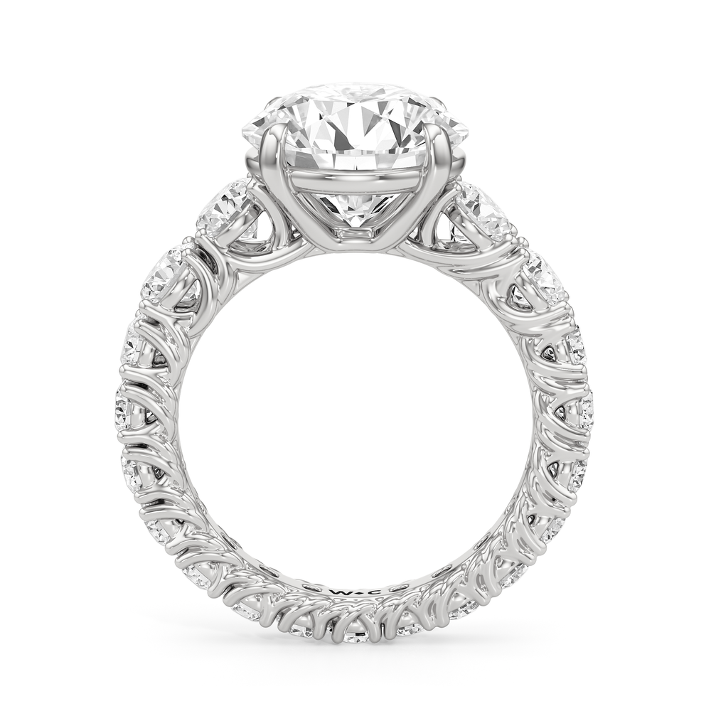 The Upper West Side Ring with Round Cut Diamond in 14KT Platinum view 4
