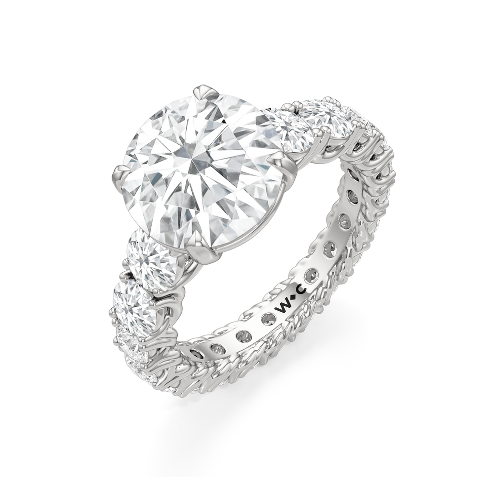 The Upper West Side Ring with Round Cut Diamond in 14KT Platinum view 5

