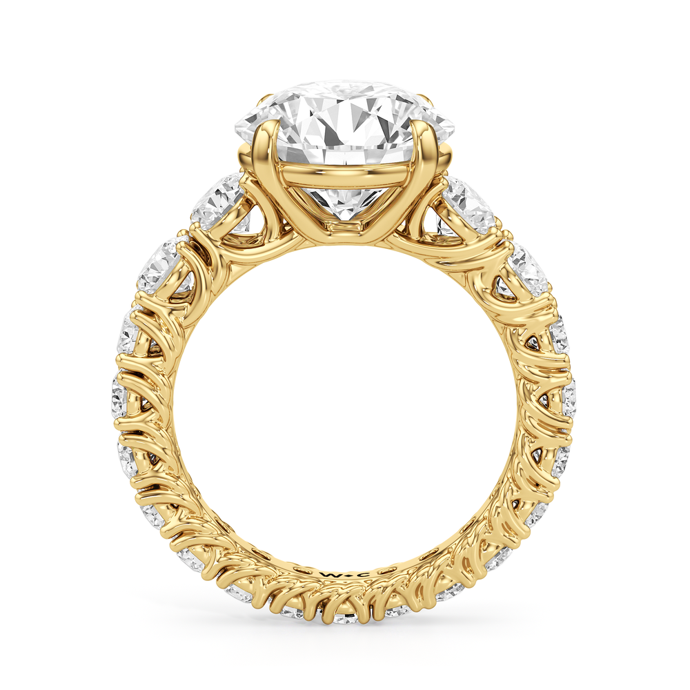 The Upper West Side Ring with Round Cut Diamond in 14KT Yellow Gold view 4
