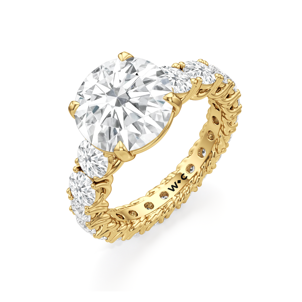 The Upper West Side Ring with Round Cut Diamond in 14KT Yellow Gold view 5
