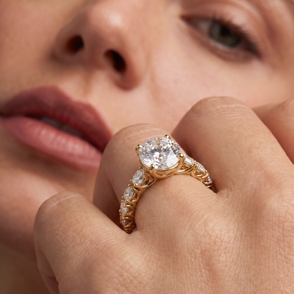 The Upper West Side Ring with Round Cut Diamond in 14KT Platinum view 3
