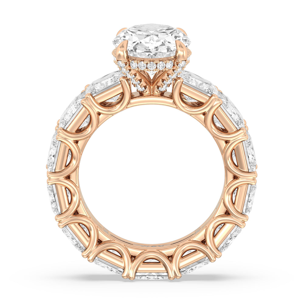 The West Village Ring with Oval Cut Diamond in 14KT Rose Gold view 2
