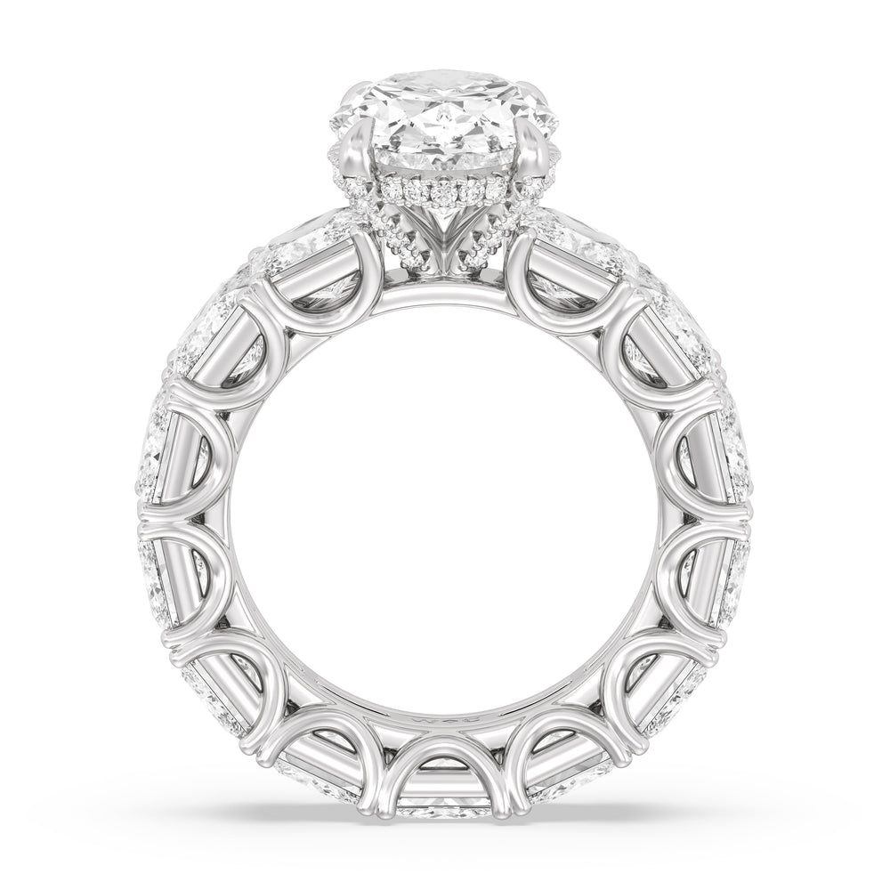 The West Village Ring with Oval Cut Diamond in 14KT Platinum view 2
