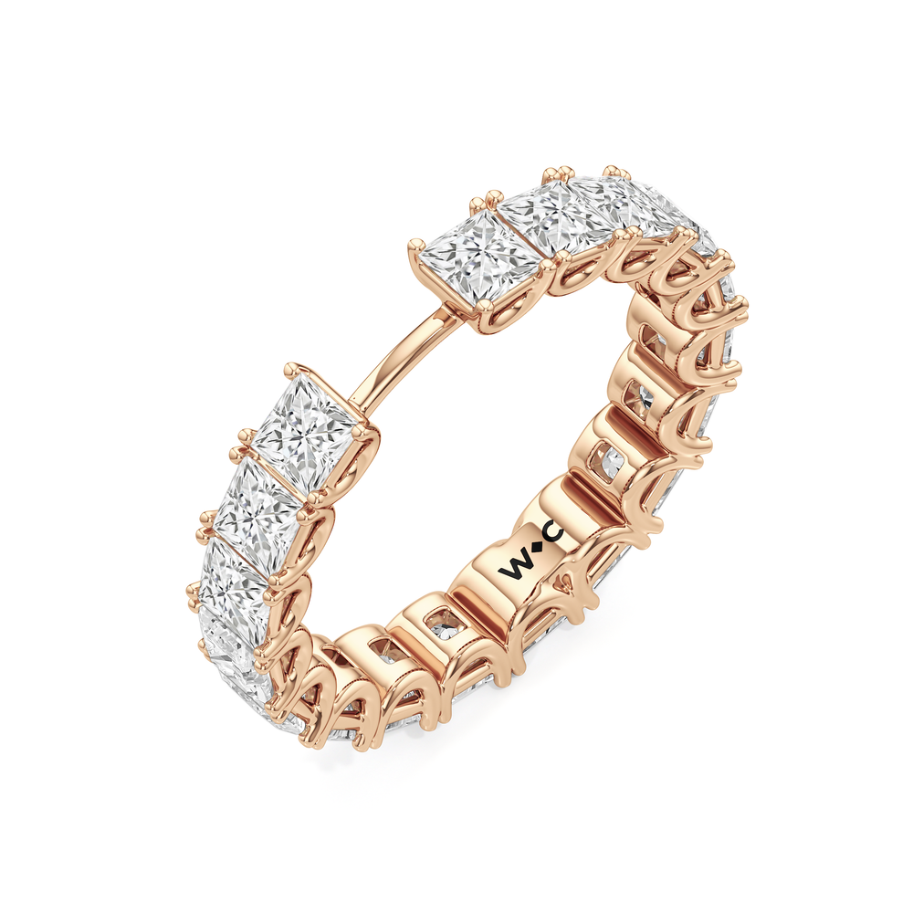 The West Village Diamond Wedding Band with 18KT Rose Gold Cut Diamond in 14KT Rose Gold view 5
