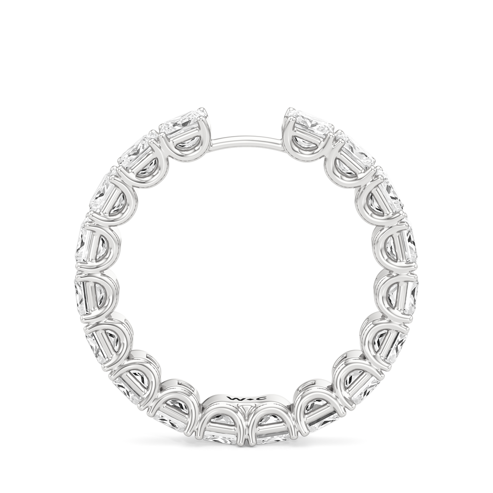 The West Village Diamond Wedding Band with Platinum Cut Diamond in 14KT Platinum view 4
