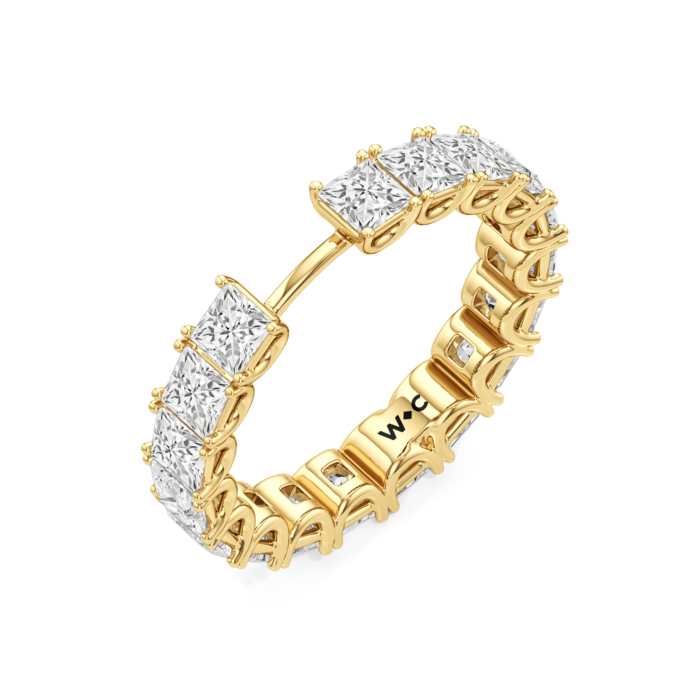 The West Village Diamond Wedding Band with 18KT Yellow Gold Cut Diamond in 14KT Yellow Gold view 5
