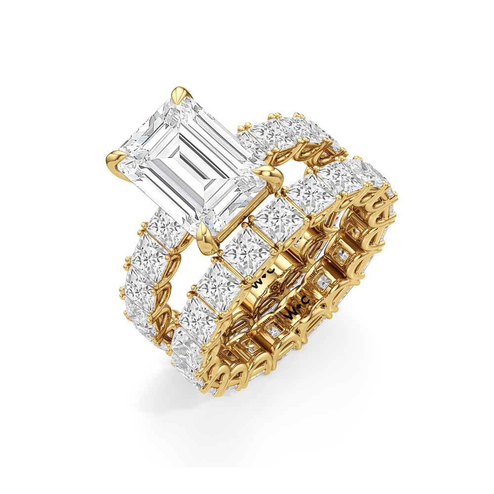 The West Village Diamond Wedding Band with 18KT Yellow Gold Cut Diamond in 14KT Yellow Gold view 6
