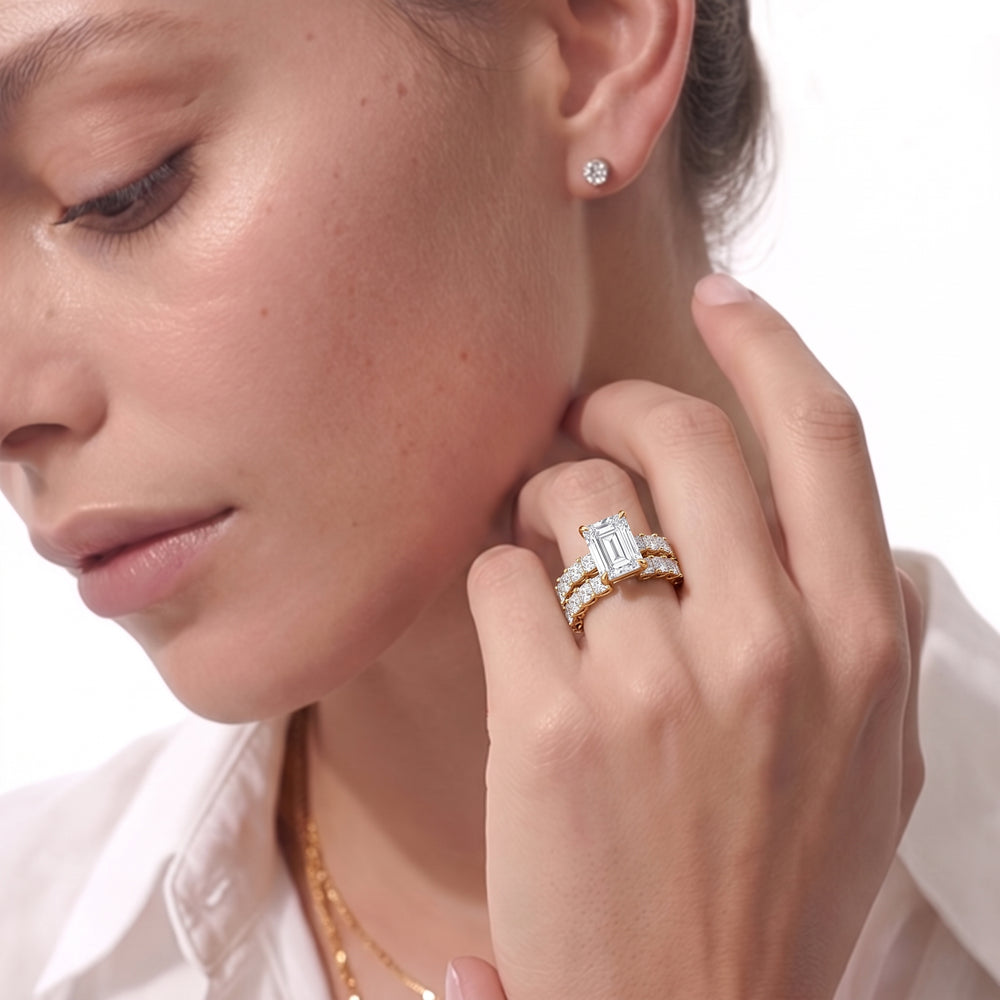 The West Village Diamond Wedding Band with Platinum Cut Diamond in 14KT Platinum view 3
