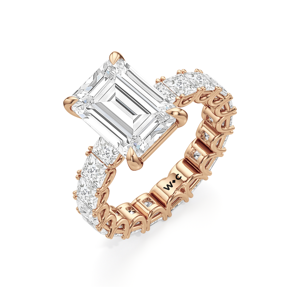 The West Village Ring with Emerald Cut Diamond in 14KT Rose Gold view 5
