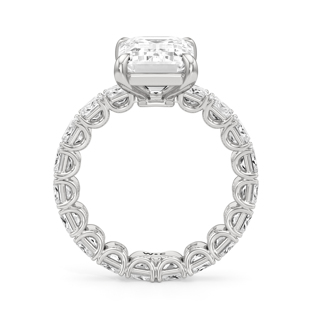 The West Village Ring with Emerald Cut Diamond in 14KT Platinum view 4
