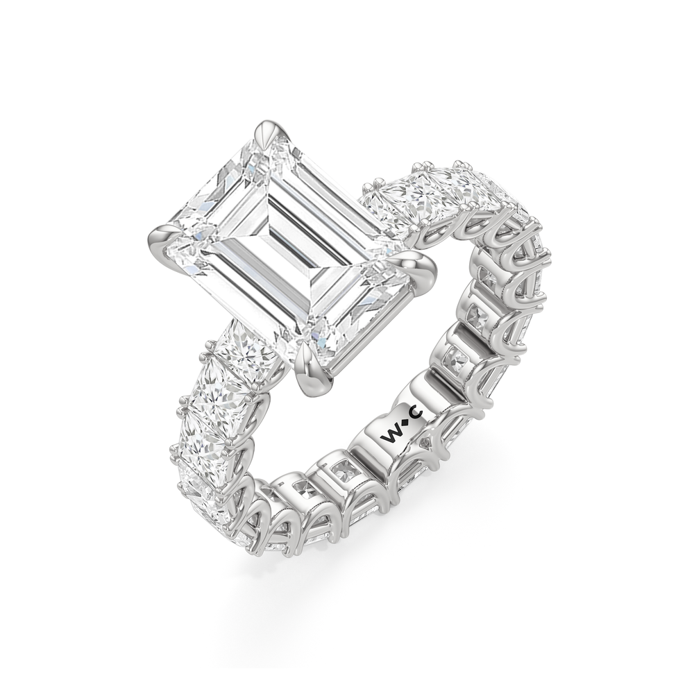 The West Village Ring with Emerald Cut Diamond in 14KT Platinum view 5
