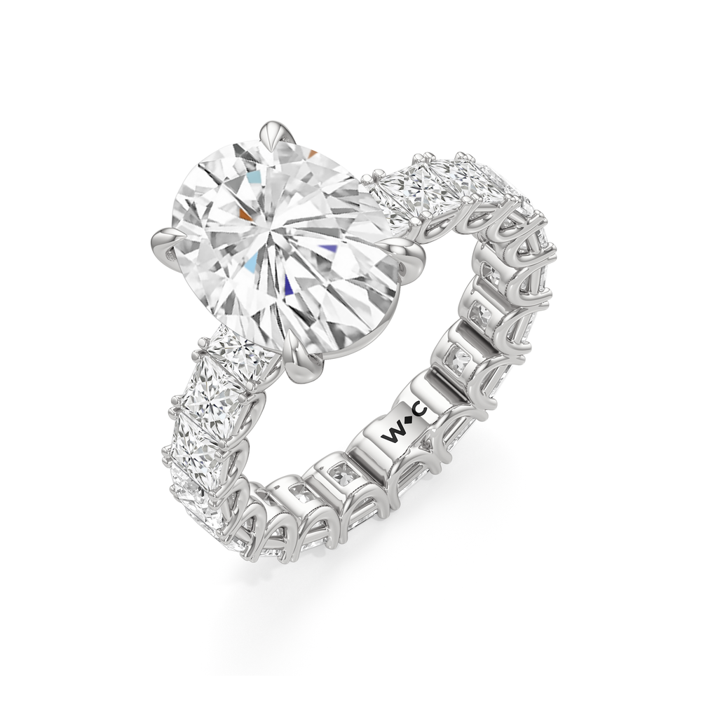 The West Village Ring with Oval Cut Diamond in 14KT Platinum view 5
