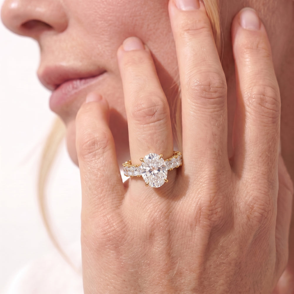 The West Village Ring with Oval Cut Diamond in 14KT Yellow Gold view 2
