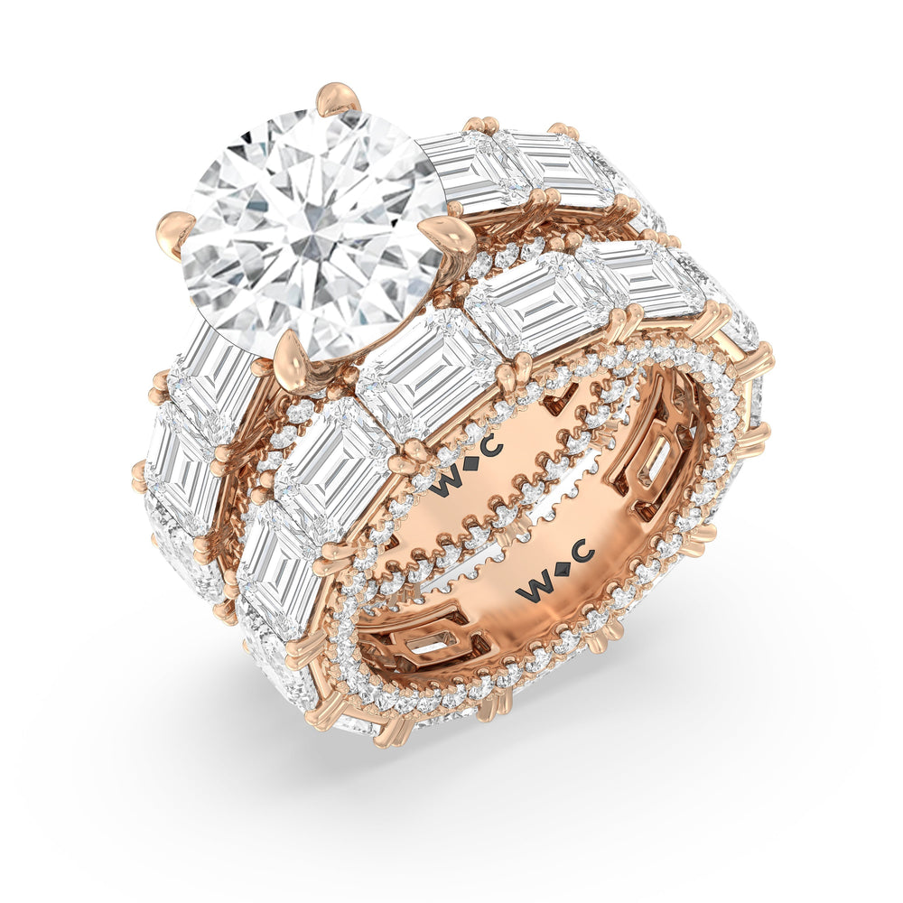 The Upper East Side Ring with Round Cut Diamond in 14KT Rose Gold view 4
