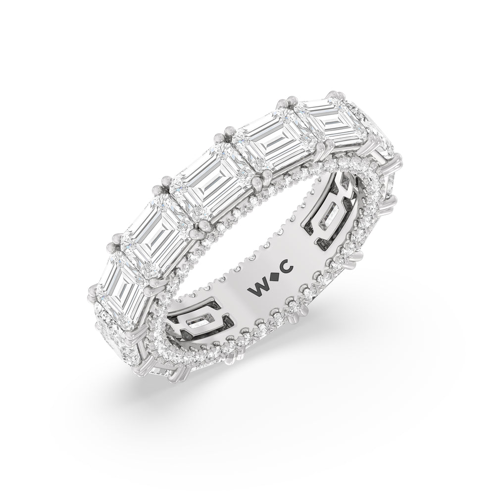 The Upper East Side Diamond Band with Platinum Cut Diamond in 14KT Platinum view 4
