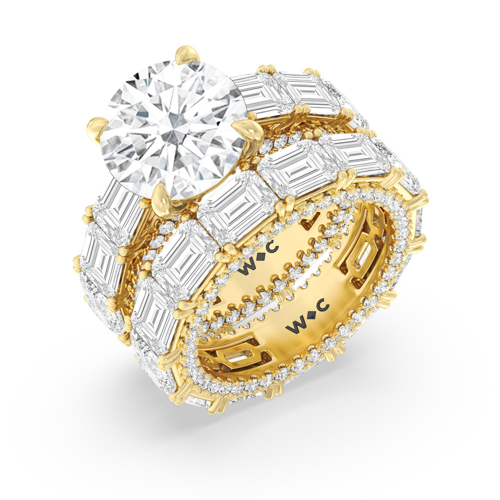 The Upper East Side Diamond Band with 18KT Yellow Gold Cut Diamond in 14KT Yellow Gold view 3
