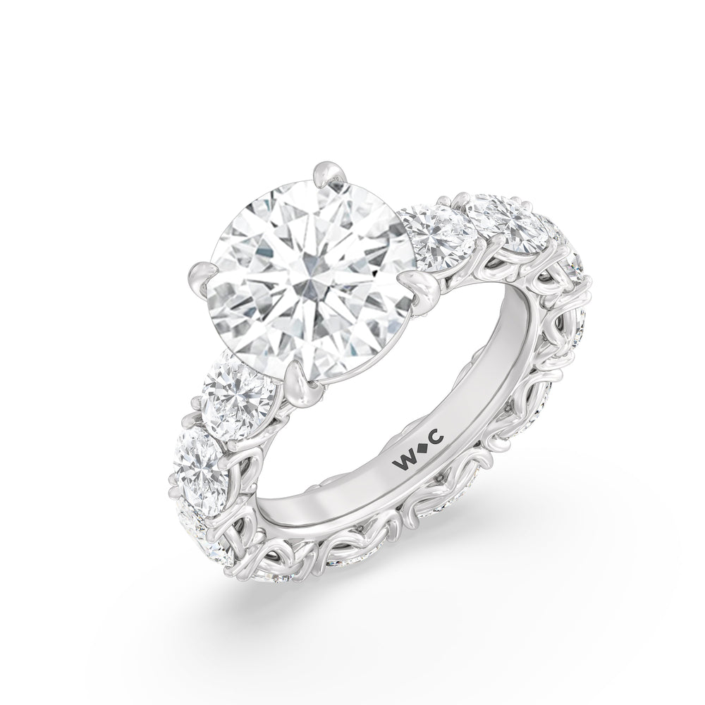 The NoMad Ring with Round Cut Diamond in 14KT Platinum view 3
