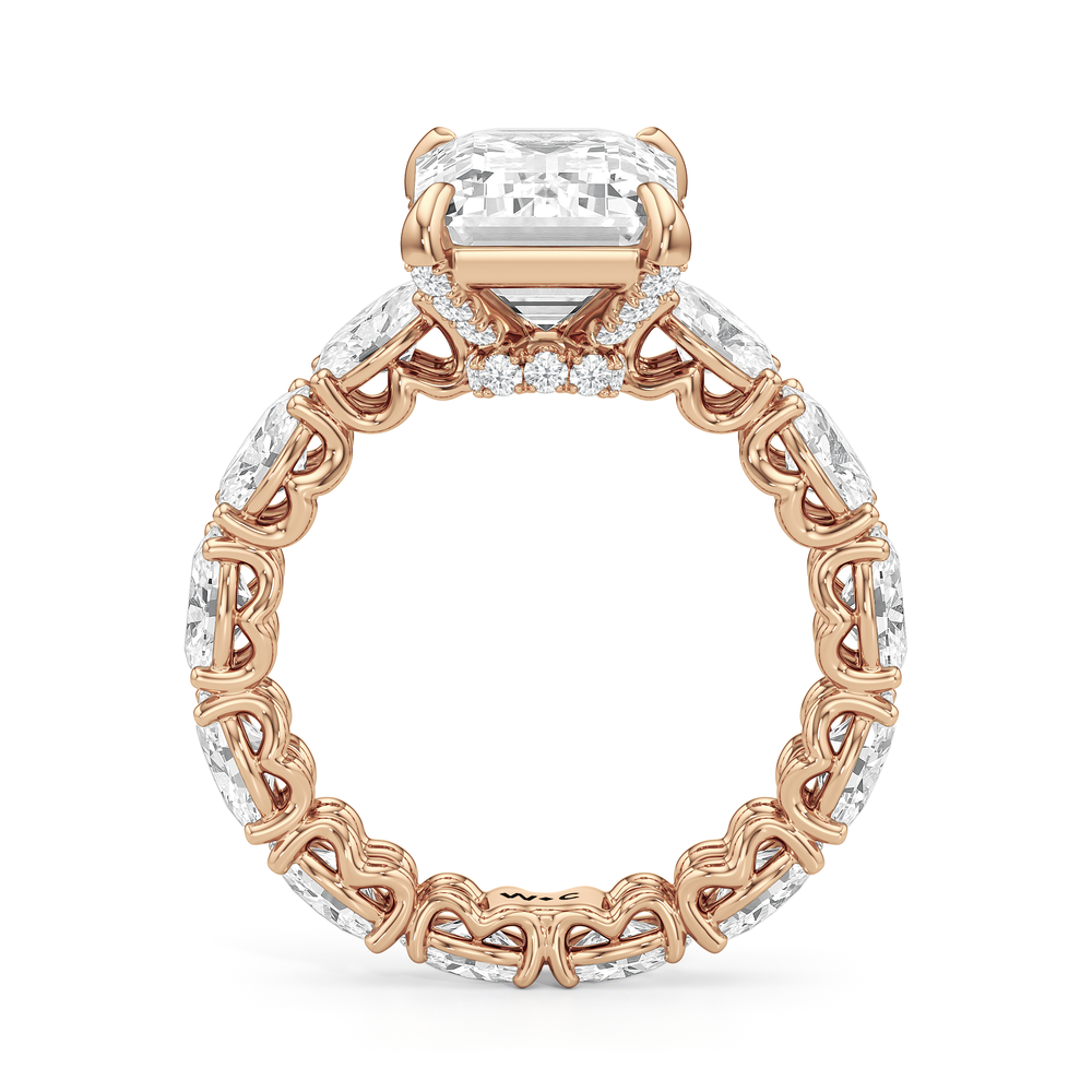 The NoMad Ring with Emerald Cut Diamond in 14KT Rose Gold view 4
