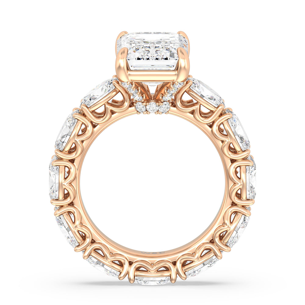 The NoMad Ring with Emerald Cut Diamond in 14KT Rose Gold view 2
