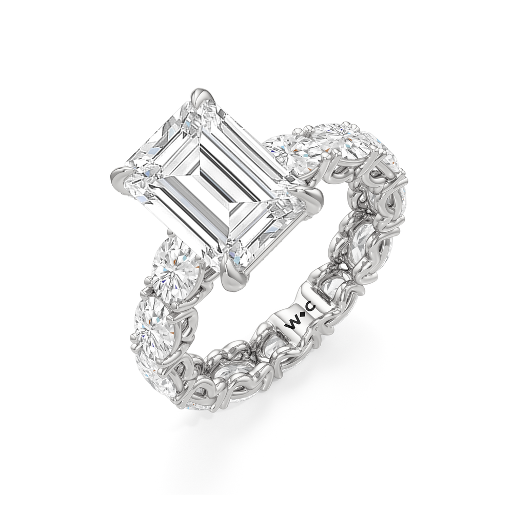 The NoMad Ring with Emerald Cut Diamond in 14KT Platinum view 5

