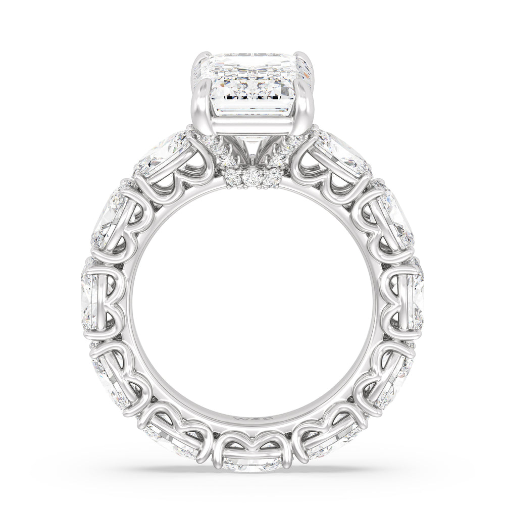 The NoMad Ring with Emerald Cut Diamond in 14KT Platinum view 2
