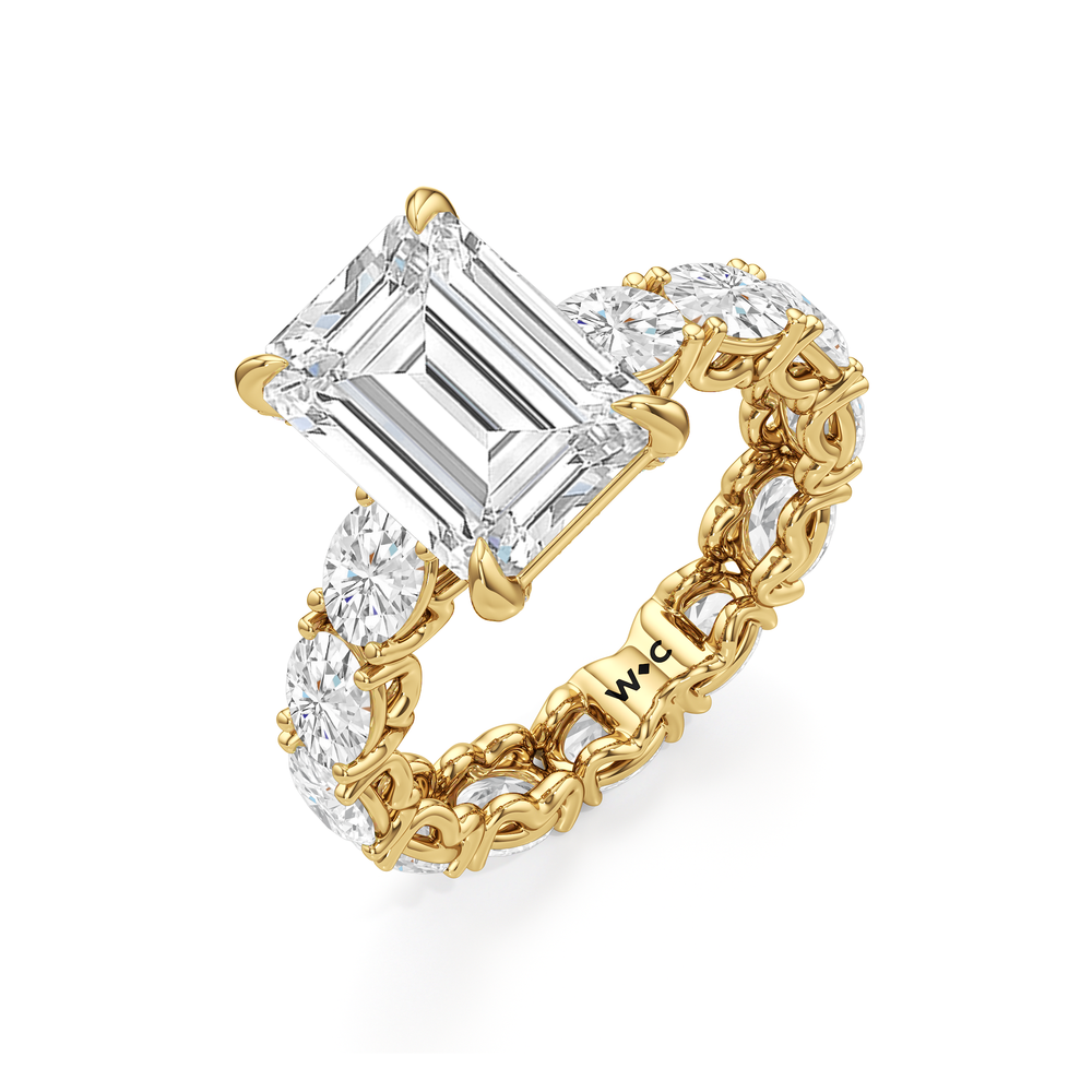 The NoMad Ring with Emerald Cut Diamond in 14KT Yellow Gold view 5
