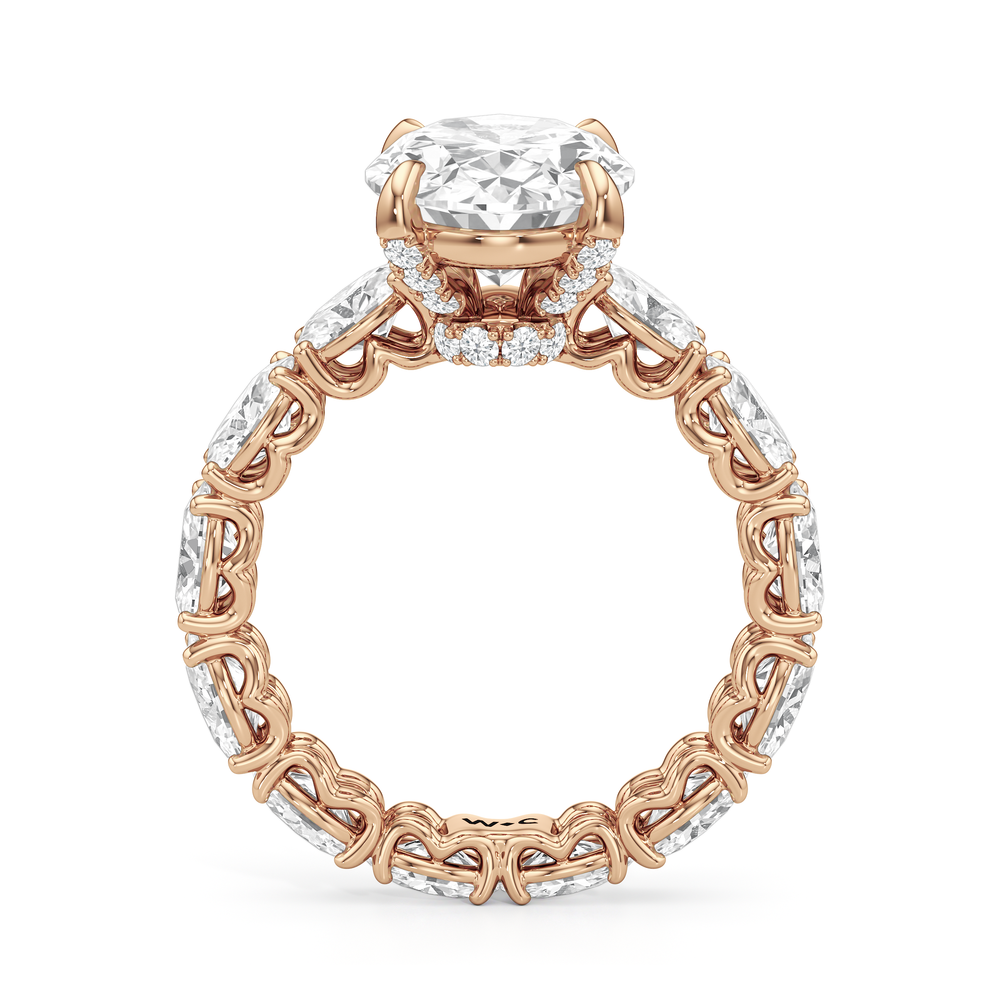 The NoMad Ring with Oval Cut Diamond in 14KT Rose Gold view 4

