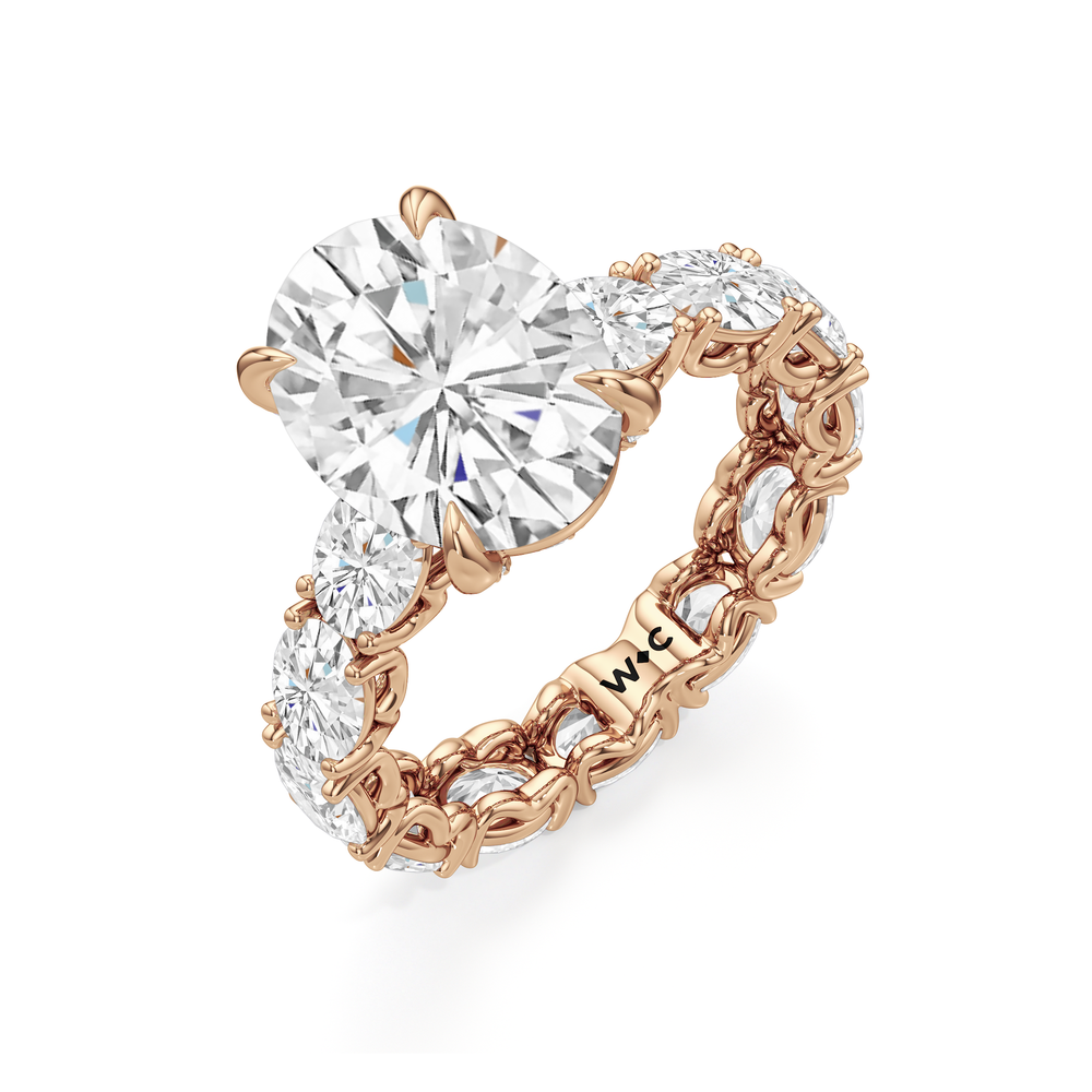 The NoMad Ring with Oval Cut Diamond in 14KT Rose Gold view 5
