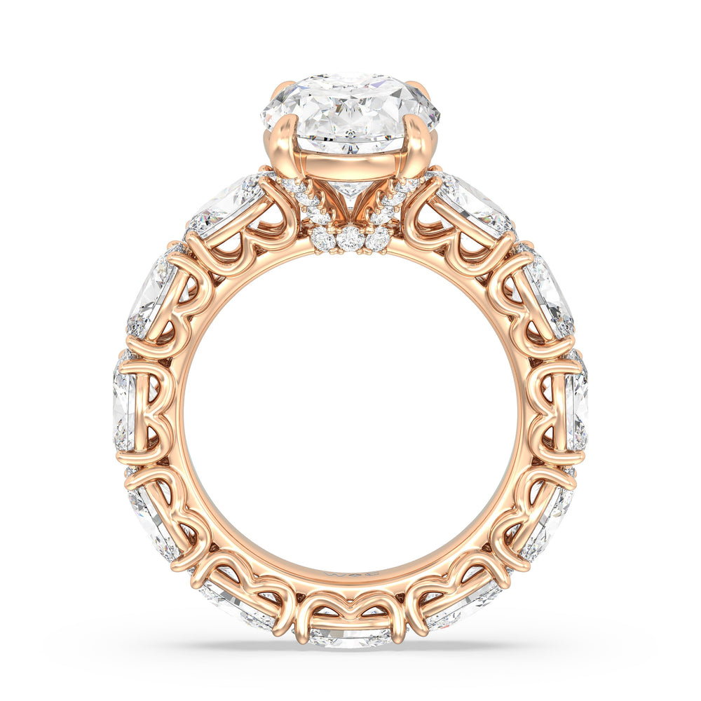 The NoMad Ring with Oval Cut Diamond in 14KT Rose Gold view 2
