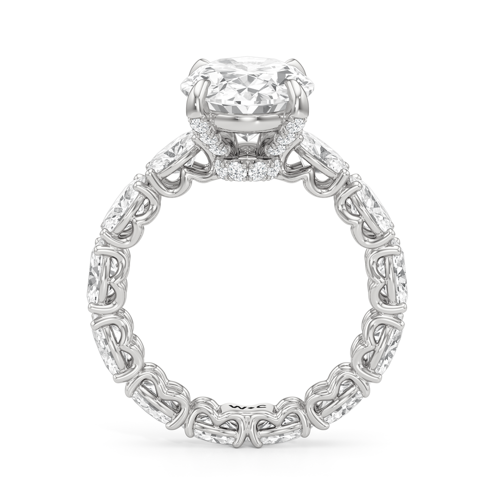 The NoMad Ring with Oval Cut Diamond in 14KT Platinum view 4

