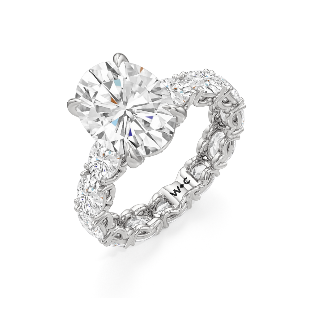 The NoMad Ring with Oval Cut Diamond in 14KT Platinum view 5
