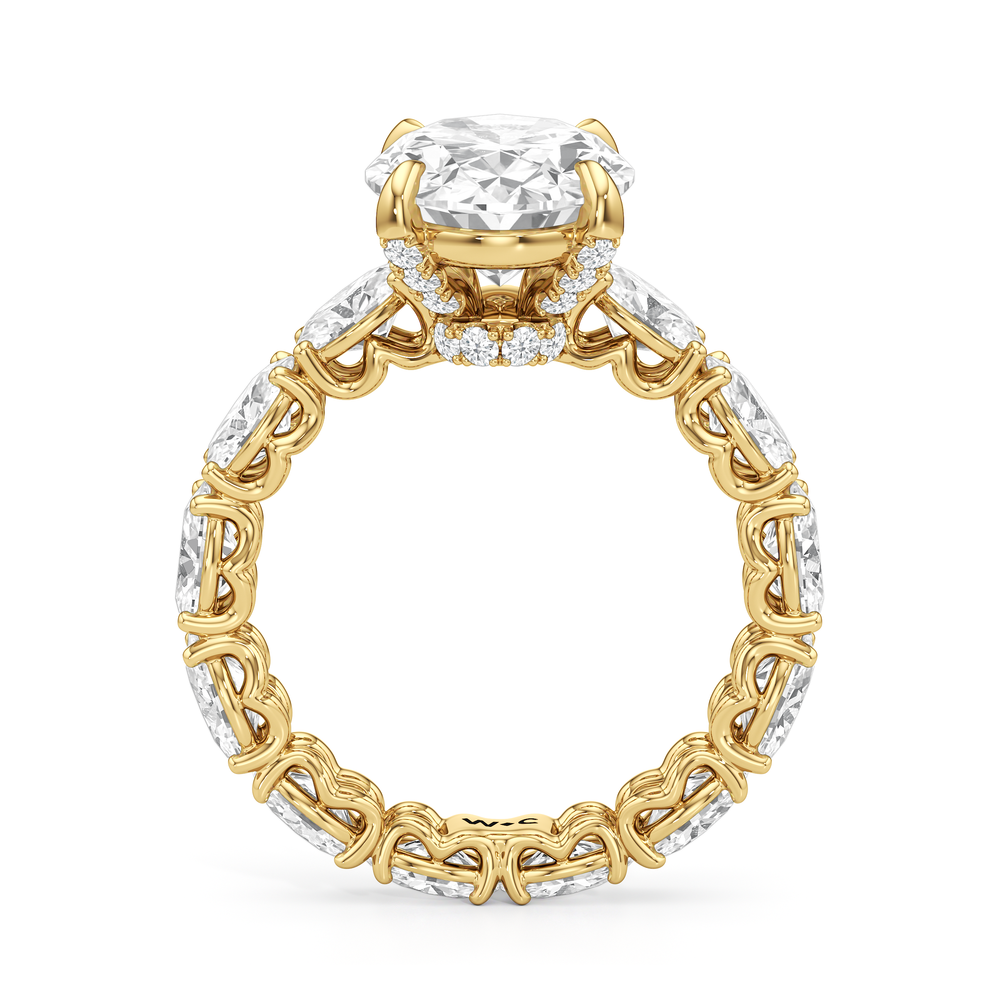 The NoMad Ring with Oval Cut Diamond in 14KT Yellow Gold view 4
