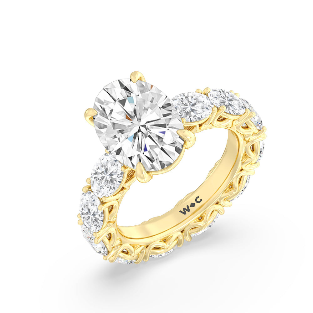 The NoMad Ring with Oval Cut Diamond in 14KT Yellow Gold view 3
