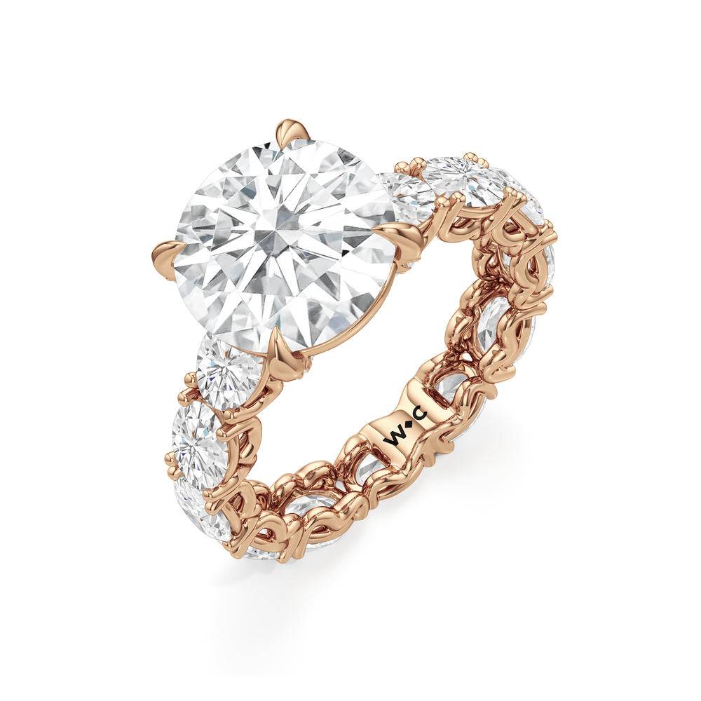 The NoMad Ring with Round Cut Diamond in 14KT Rose Gold view 5
