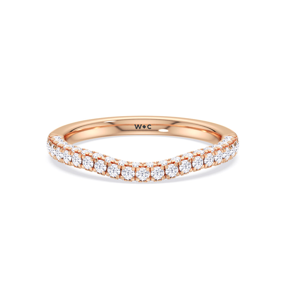 The Chloe Diamond Wedding Band with 18KT Rose Gold Cut Diamond in 14KT Rose Gold view 1
