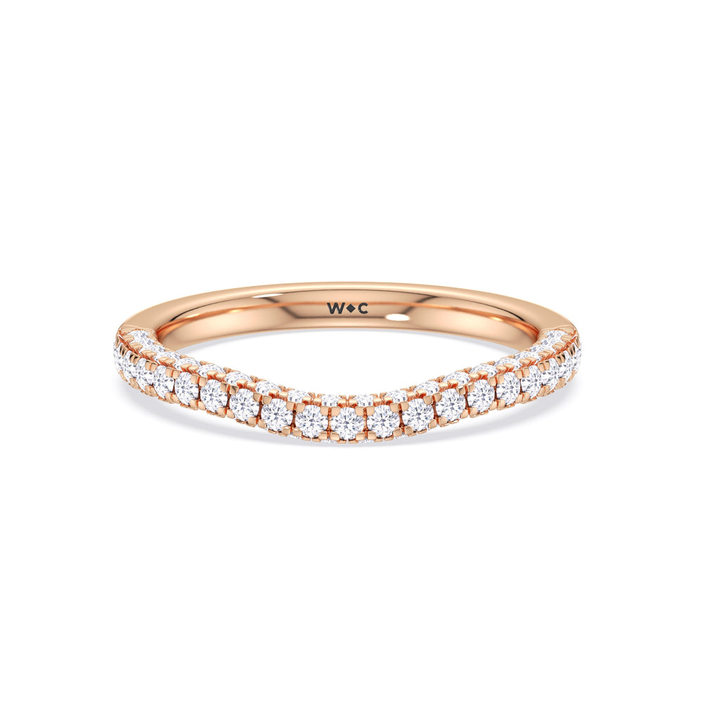 The Chloe Diamond Wedding Band with 18KT Rose Gold Cut Diamond in 14KT Rose Gold view 1
