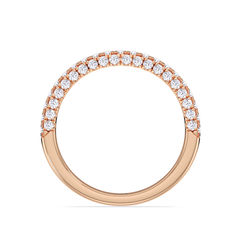 The Chloe Diamond Wedding Band with 18KT Rose Gold Cut Diamond in 14KT Rose Gold view 2
