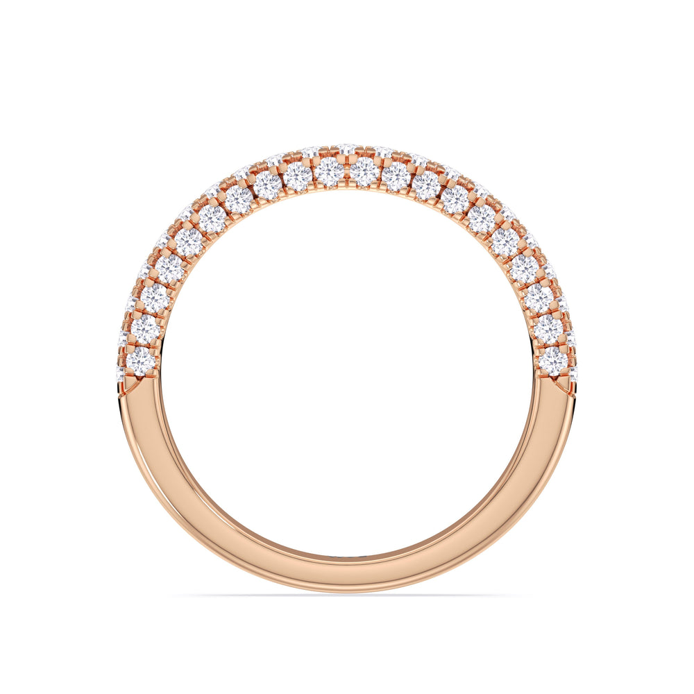The Chloe Diamond Wedding Band with 18KT Rose Gold Cut Diamond in 14KT Rose Gold view 2
