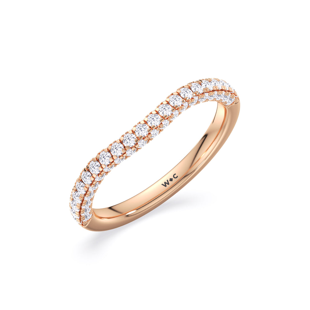 The Chloe Diamond Wedding Band with 18KT Rose Gold Cut Diamond in 14KT Rose Gold view 3
