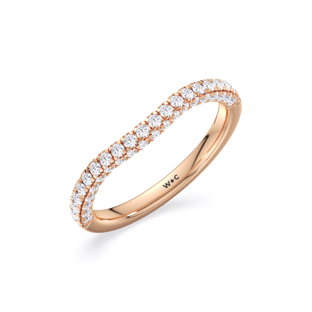 The Chloe Diamond Wedding Band with 18KT Rose Gold Cut Diamond in 14KT Rose Gold view 3
