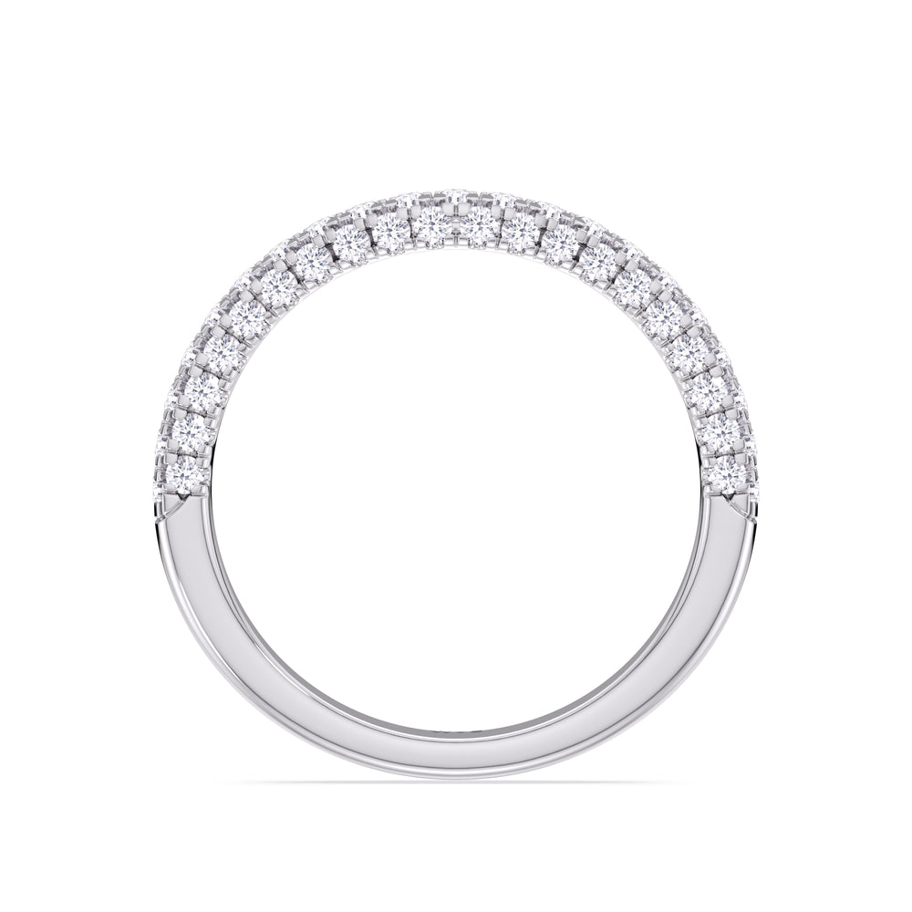 The Chloe Diamond Wedding Band with Platinum Cut Diamond in 14KT Platinum view 2
