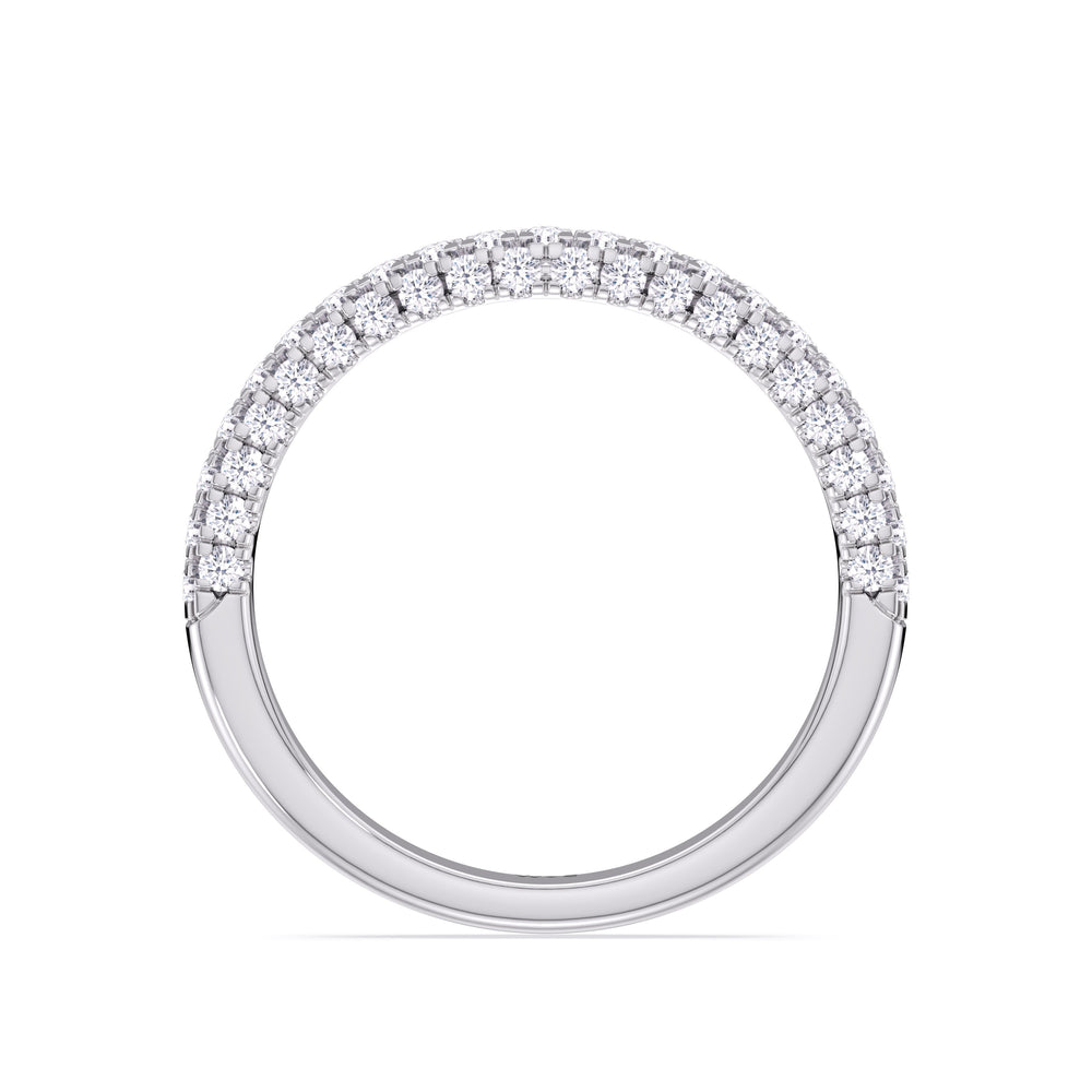 The Chloe Diamond Wedding Band with Platinum Cut Diamond in 14KT Platinum view 2
