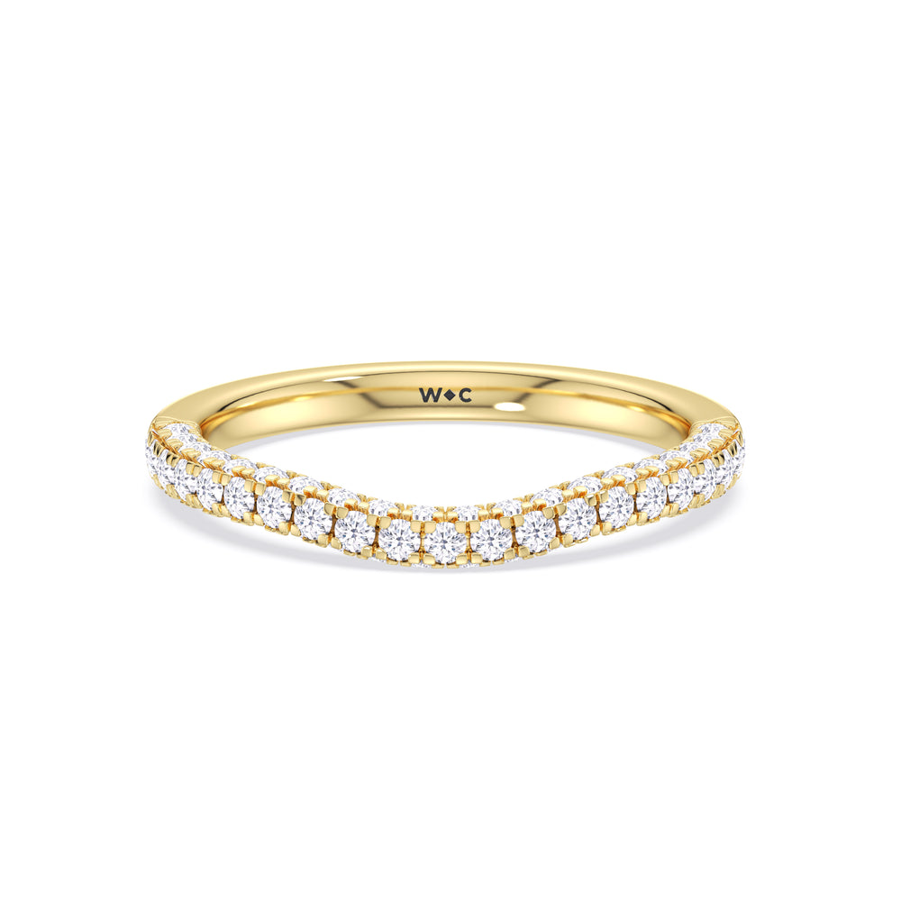The Chloe Diamond Wedding Band with 18KT Yellow Gold Cut Diamond in 14KT Yellow Gold view 1
