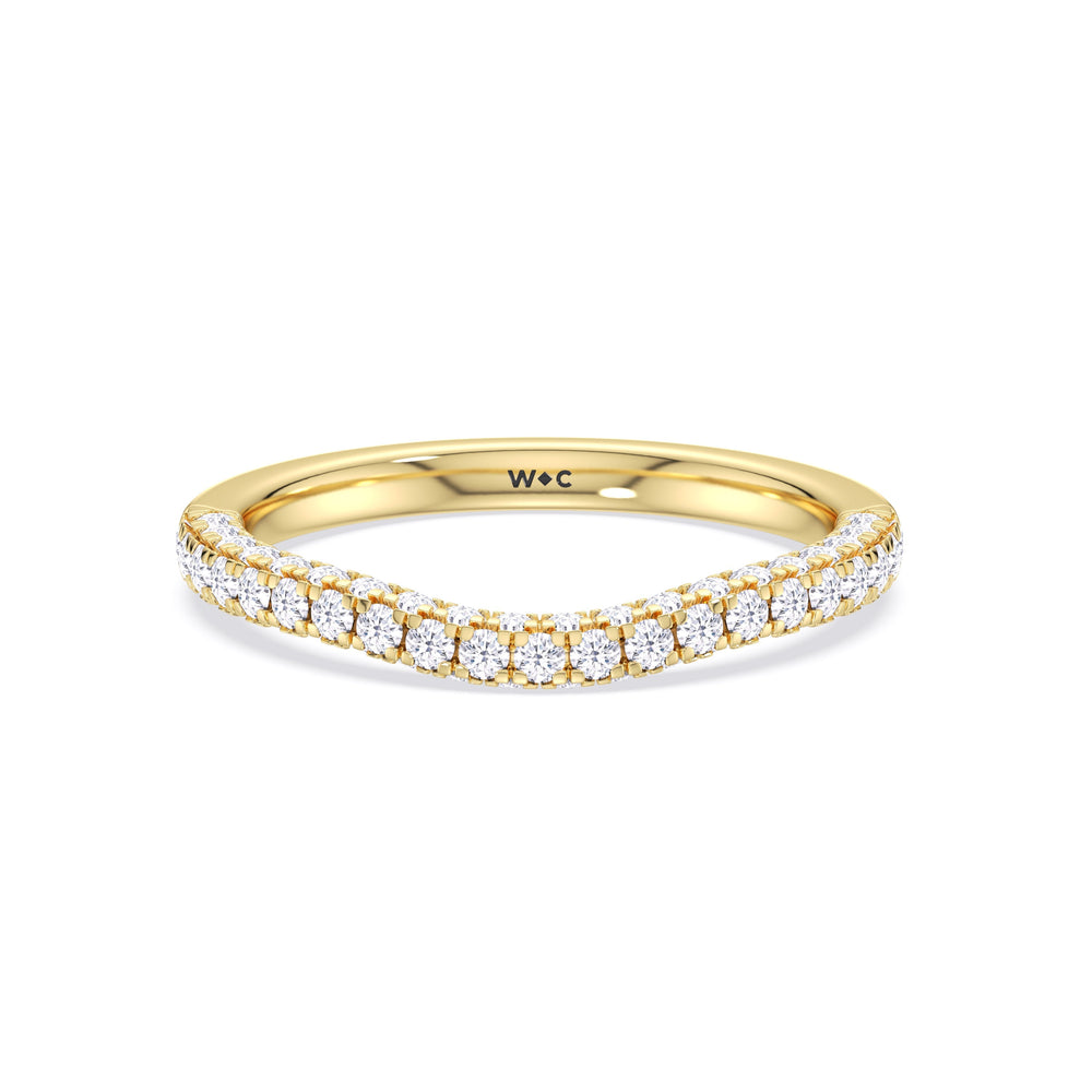 The Chloe Diamond Wedding Band with 18KT Yellow Gold Cut Diamond in 14KT Yellow Gold view 1
