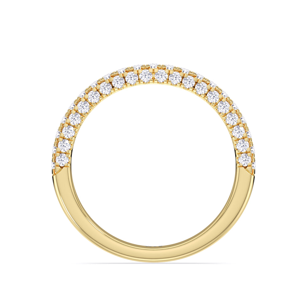 The Chloe Diamond Wedding Band with 18KT Yellow Gold Cut Diamond in 14KT Yellow Gold view 2
